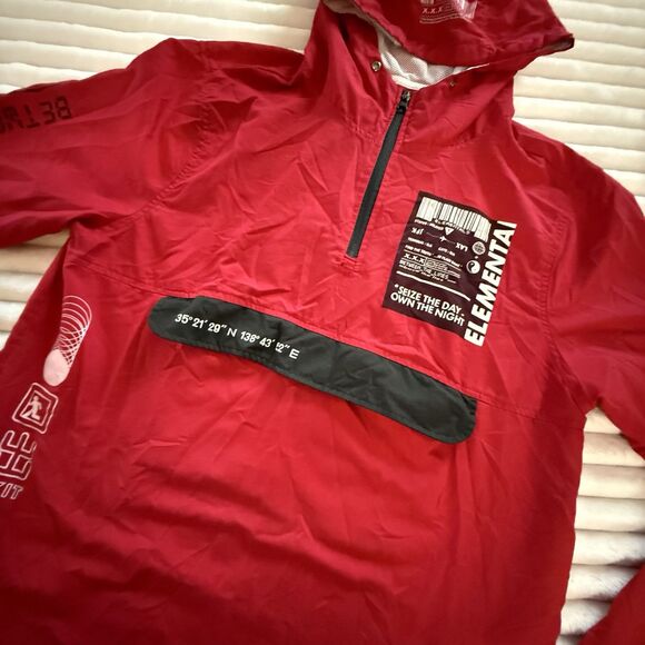 Brooklyn Clothing Jacket Mens M Red Lightweight Hoodie Streetwear Tokyo - Picture 2 of 12